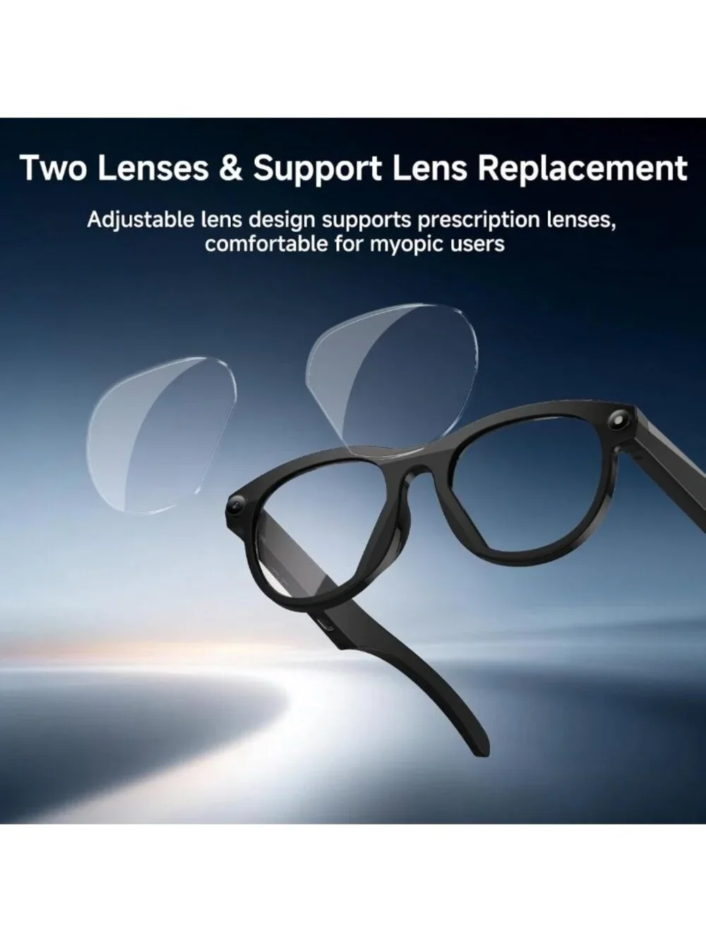 Smart Glasses with 2MP Camera, HD Video, Bluetooth Calls, Voice Assistant